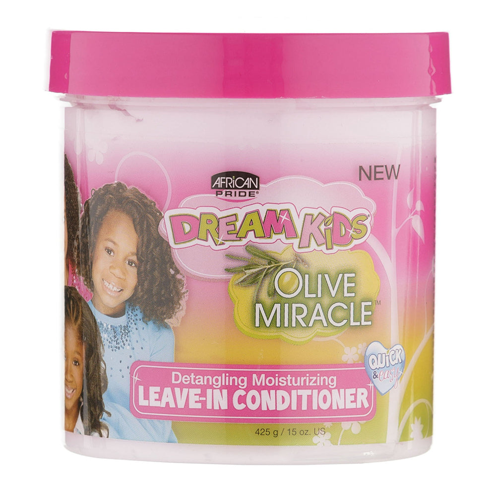 African Pride Dream Kids Olive Miracle Leave In Conditioner Jar for Detangling 15Oz (425g)